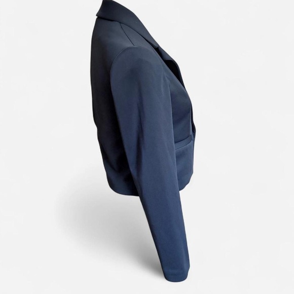 Express Fitted Suit Blazer Jacket open no button semi-cropped xs black - Picture 5 of 8